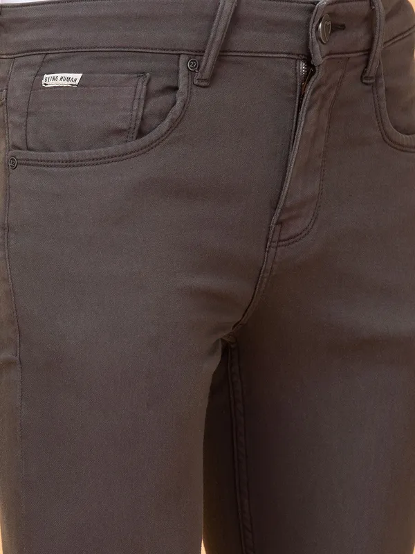 Being Human Mens-Bottom Denim Charcoal
