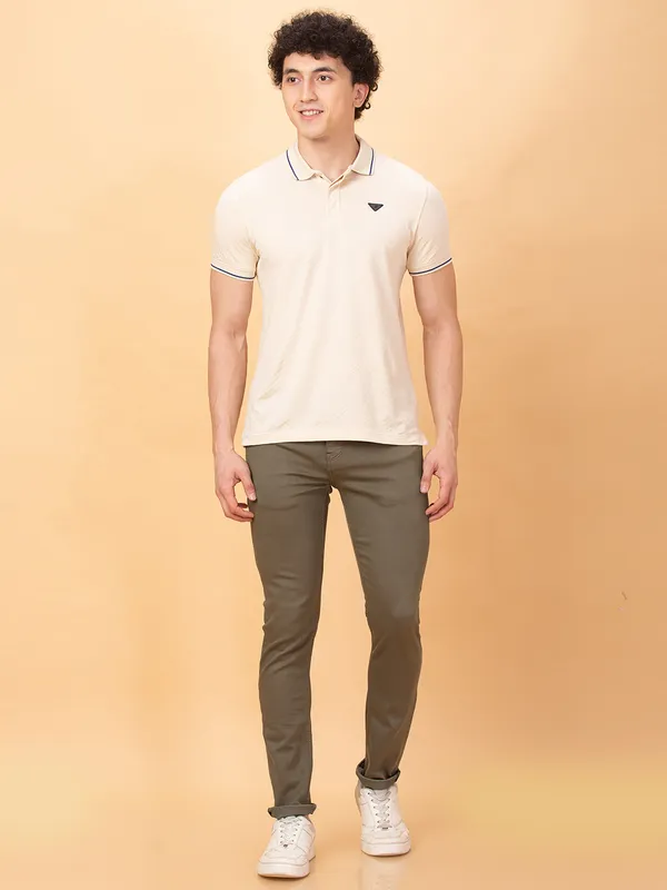 Being Human Mens-Bottom Denim Olive
