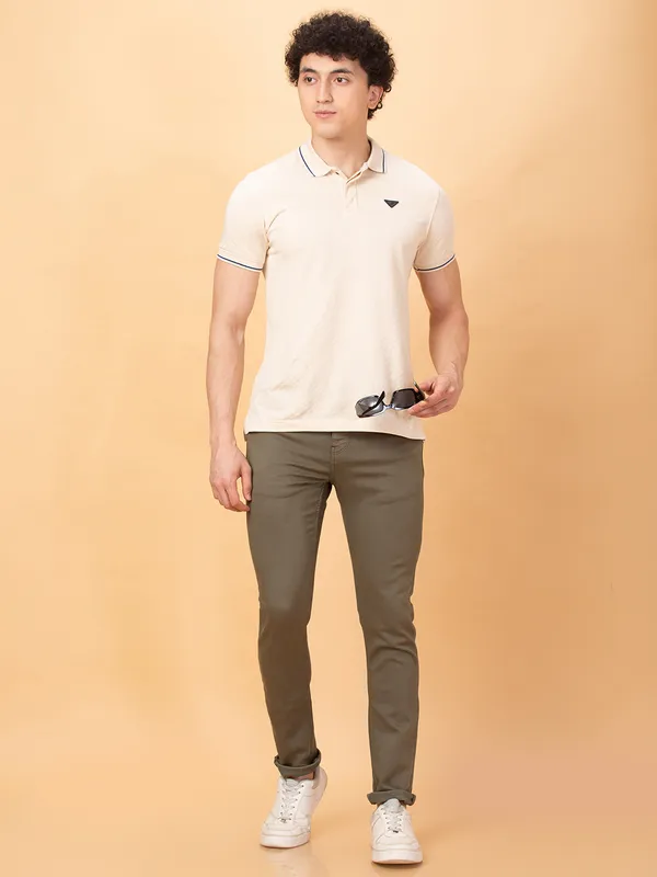 Being Human Mens-Bottom Denim Olive