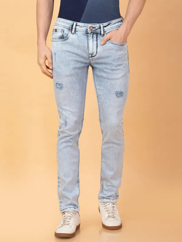 Being Human Clothing Mens-Bottom Denim Light Tone