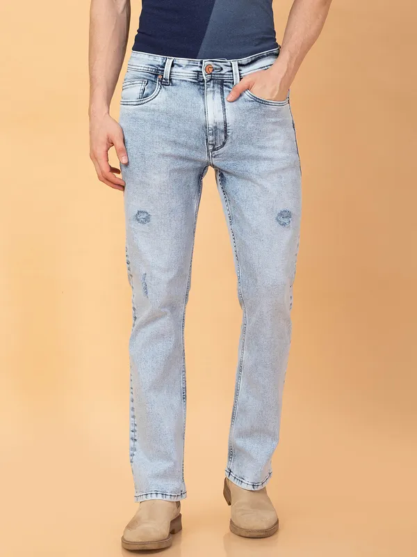 Being Human Clothing Mens-Bottom Denim Light Tone