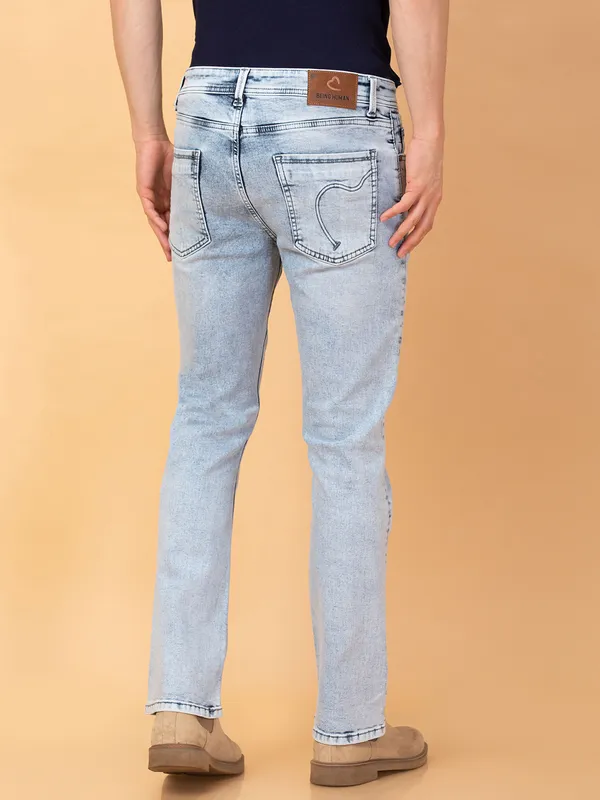 Being Human Clothing Mens-Bottom Denim Light Tone