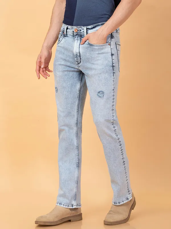 Being Human Clothing Mens-Bottom Denim Light Tone