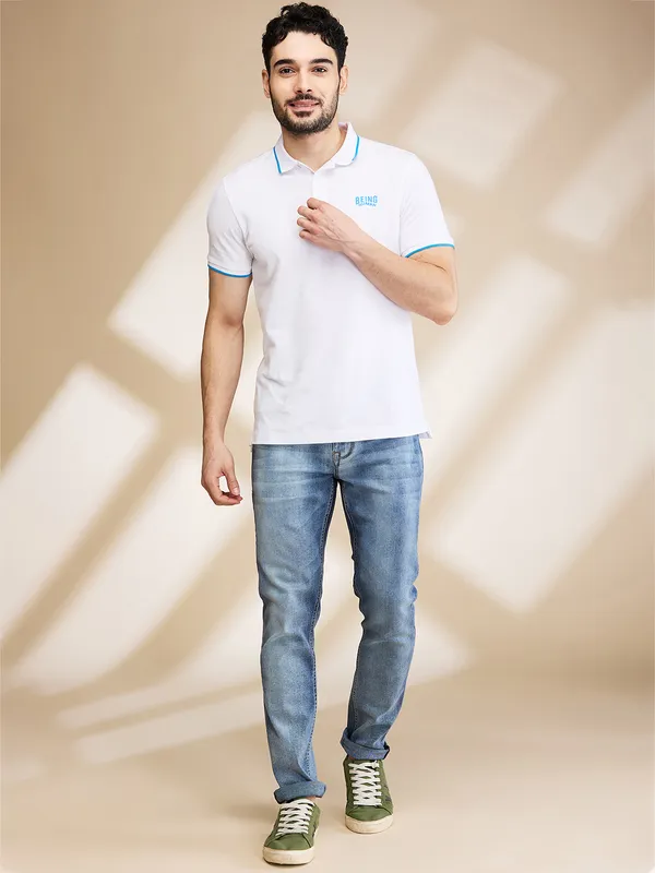 Being Human Mens-Bottom Denim Mid Tone