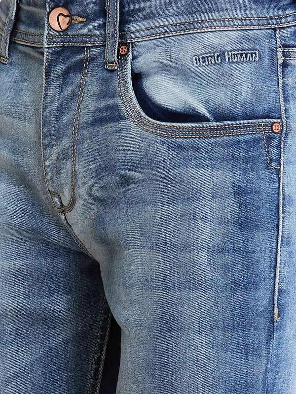 Being Human Mens-Bottom Denim Mid Tone
