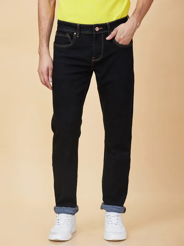 Being Human Clothing Mens-Bottom Denim Black Tone