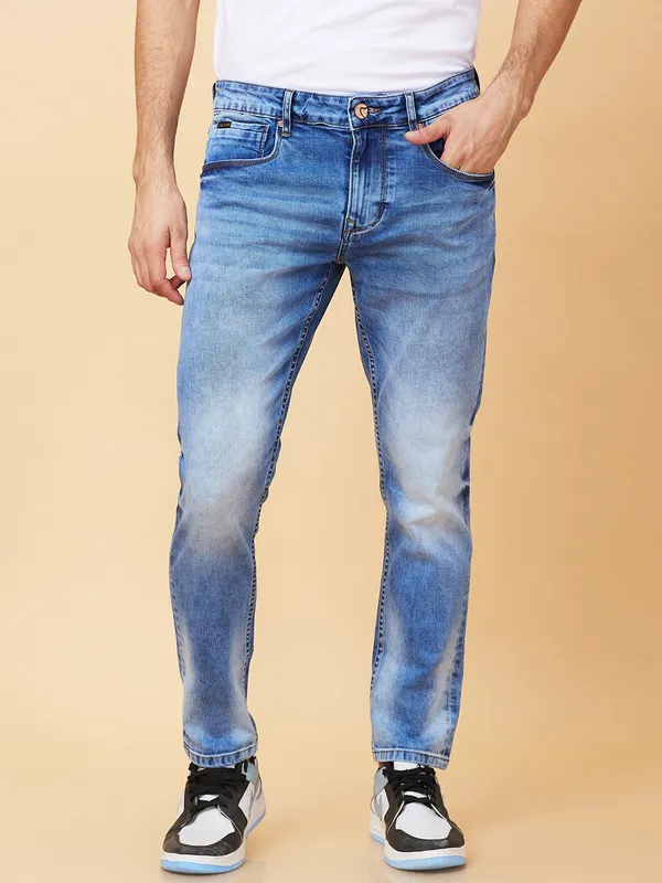 Being Human Mens-Bottom Denim Light Tone