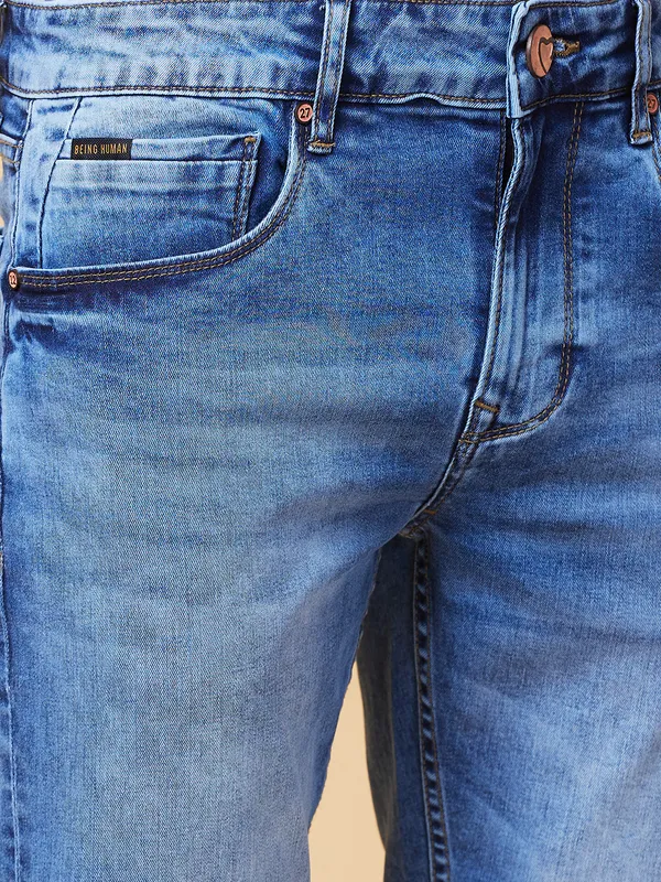 Being Human Mens-Bottom Denim Light Tone