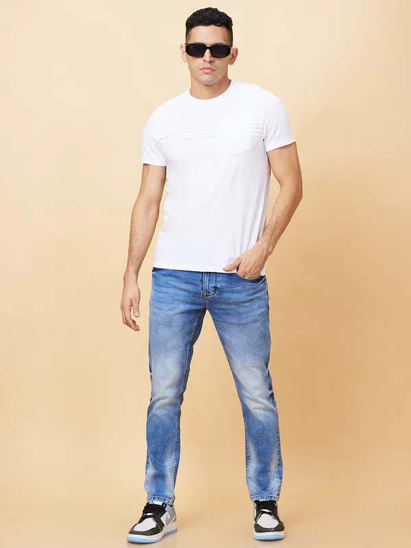 Being Human Mens-Bottom Denim Light Tone