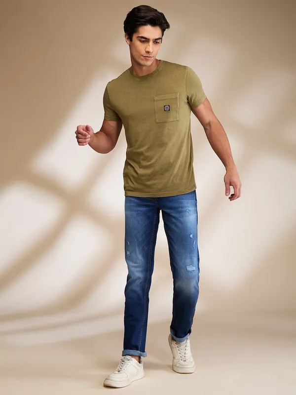 Being Human Clothing Mens-Bottom Denim Dark Tone