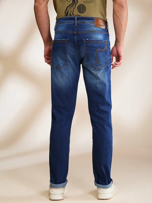 Being Human Clothing Mens-Bottom Denim Dark Tone