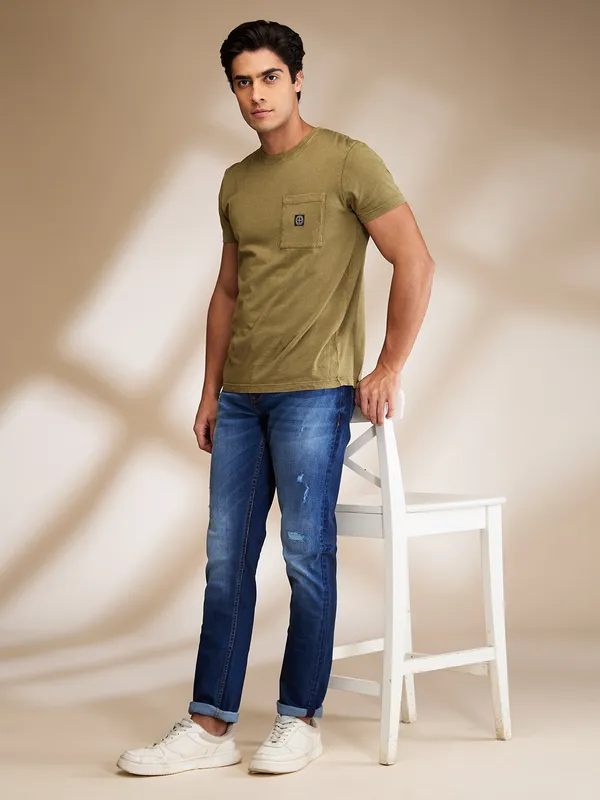 Being Human Clothing Mens-Bottom Denim Dark Tone