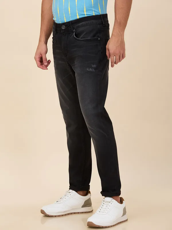 Being Human Clothing Men Black Solid Jeans