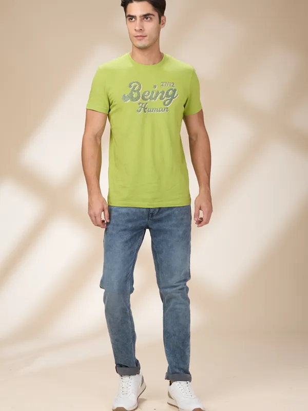 Being Human Mens-Bottom Denim Grey Tone