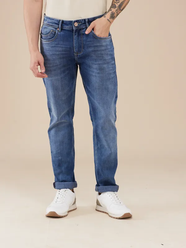 Being Human Clothing Men Blue Solid Jeans
