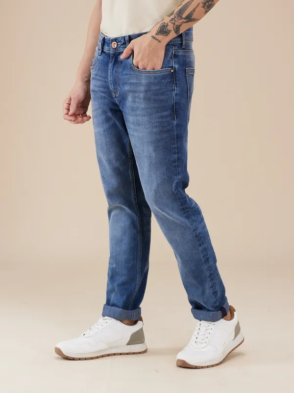 Being Human Clothing Men Blue Solid Jeans
