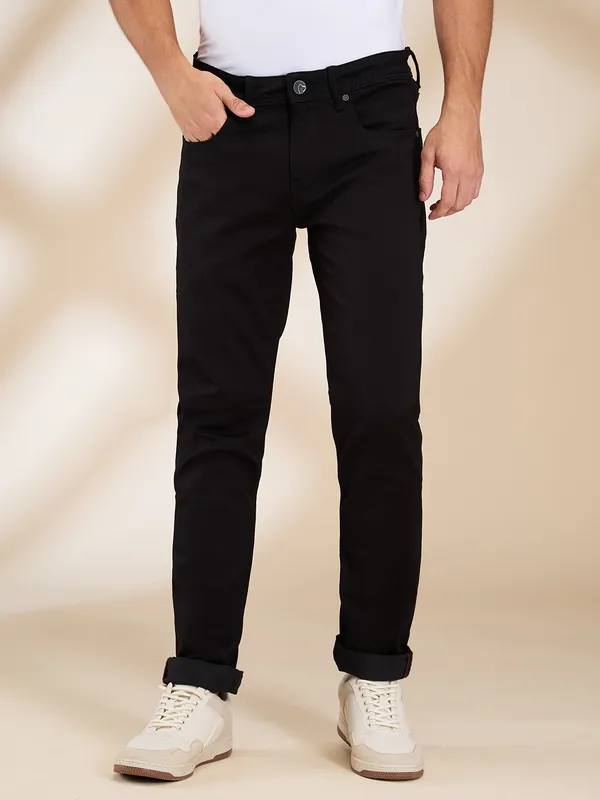 Being Human Clothing Men Black Solid Jeans