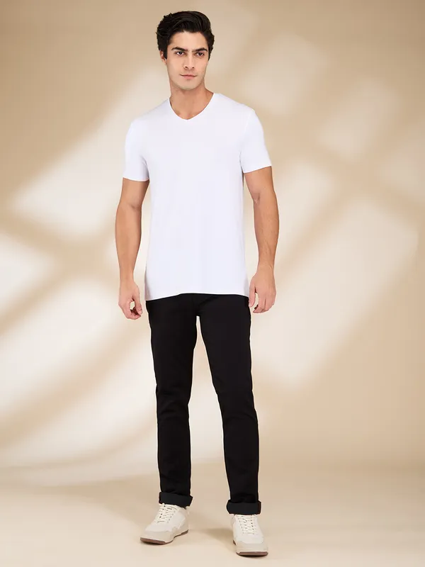 Being Human Clothing Men Black Solid Jeans