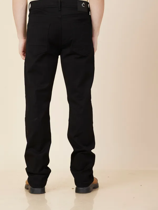Being Human Clothing Men Black Solid Jeans