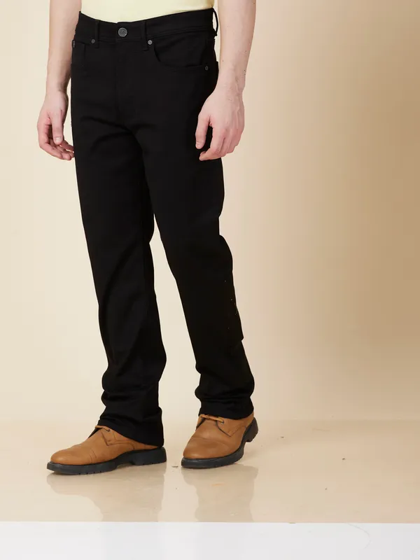 Being Human Clothing Men Black Solid Jeans