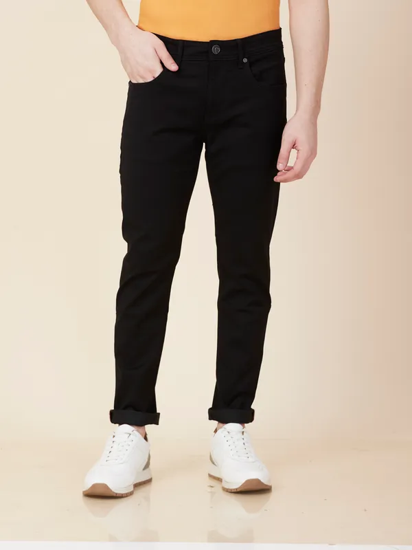 Being Human Men Black Solid Jeans