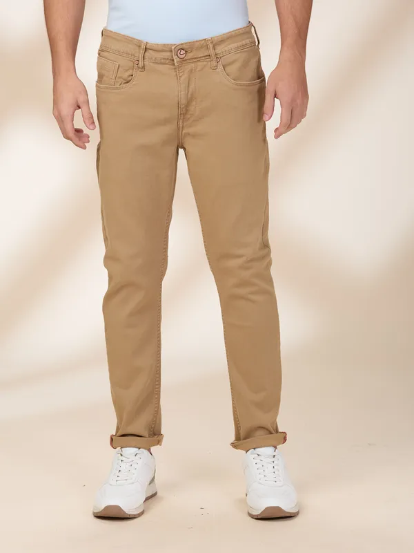 Being Human Clothing Men Beige Solid Jeans