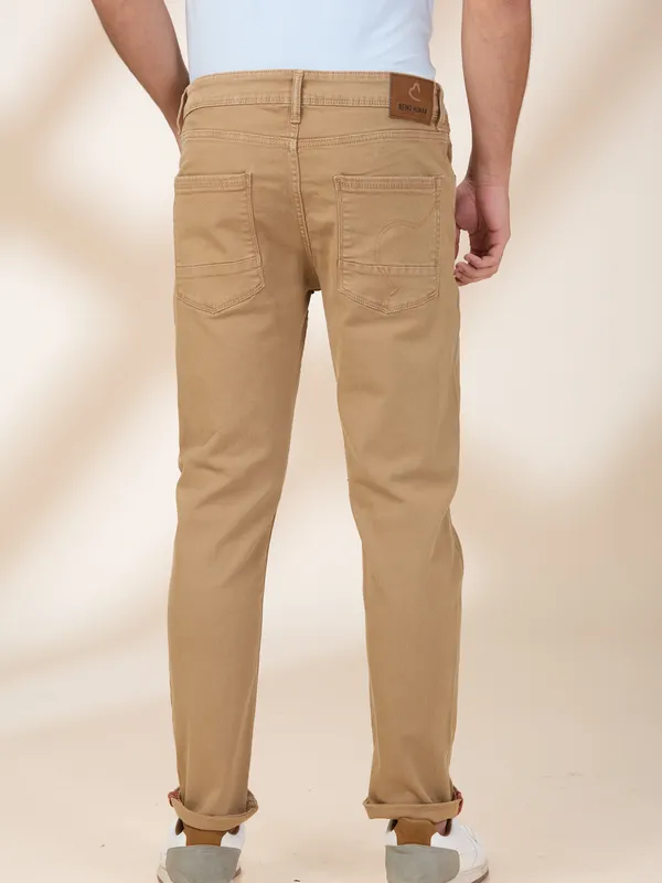 Being Human Clothing Men Beige Solid Jeans