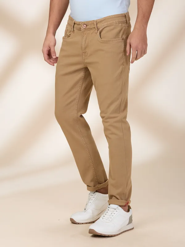 Being Human Clothing Men Beige Solid Jeans
