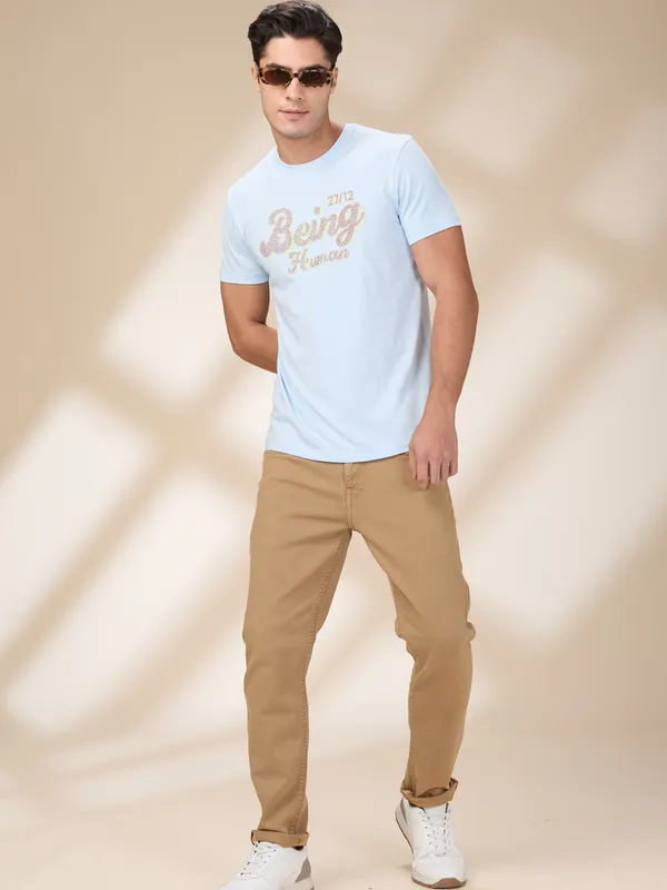 Being Human Clothing Men Beige Solid Jeans