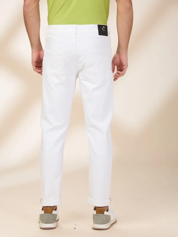 Being Human Clothing Men White Solid Jeans