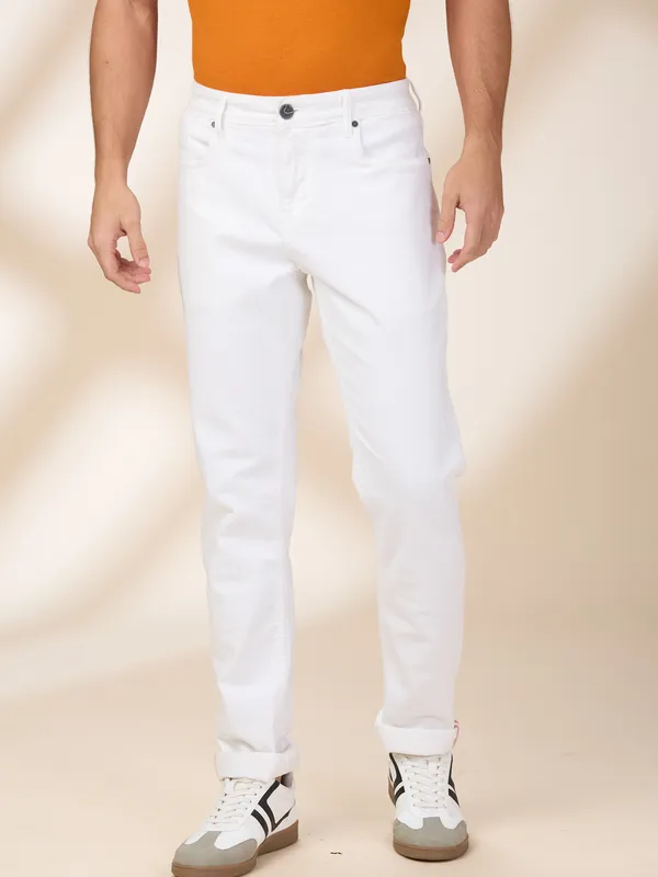 Being Human Men White Solid Jeans
