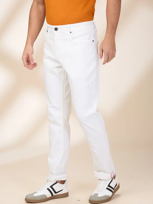 Being Human Men White Solid Jeans