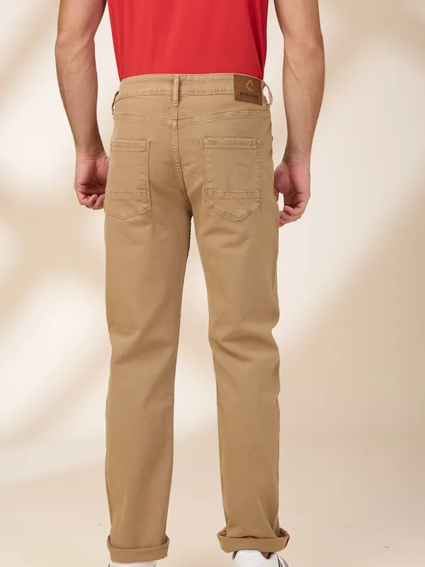 Being Human Men Beige Solid Jeans
