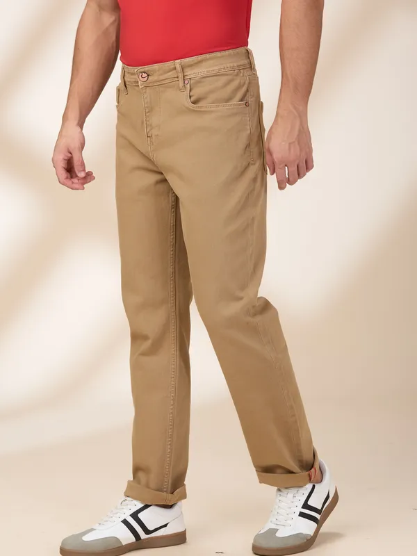 Being Human Men Beige Solid Jeans