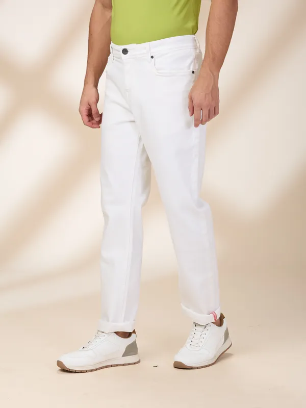 Being Human Men White Solid Jeans