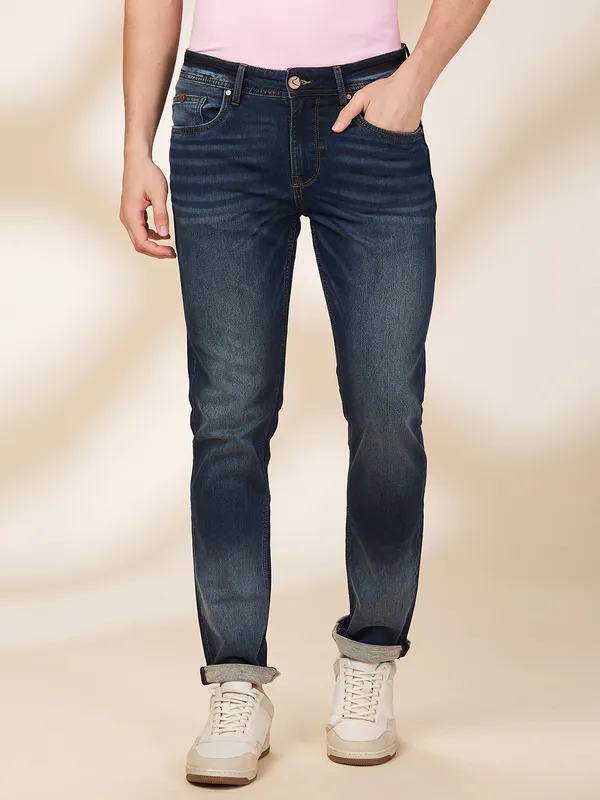 Being Human Clothing Men Blue Solid Jeans