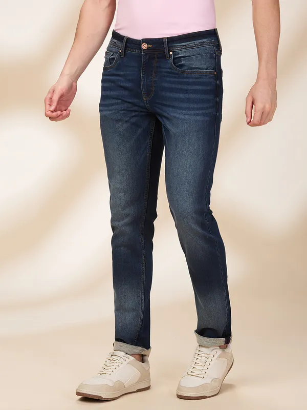Being Human Clothing Men Blue Solid Jeans
