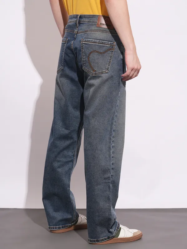 Being Human Mens-Bottom Denim Black Tone
