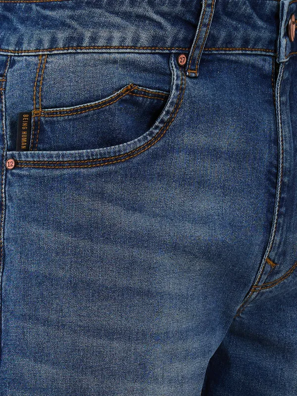 Being Human Men Blue Solid Jeans