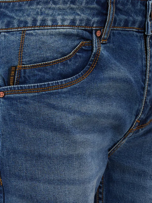 Being Human Men Blue Solid Jeans