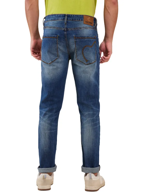 Being Human Clothing Men Blue Solid Jeans