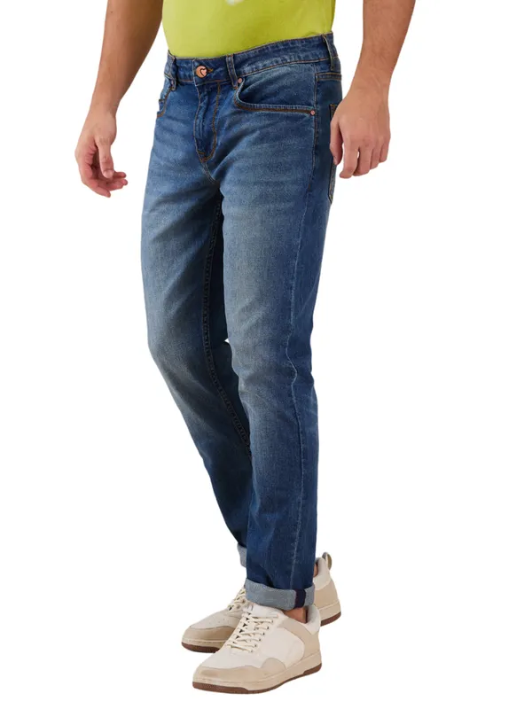 Being Human Clothing Men Blue Solid Jeans