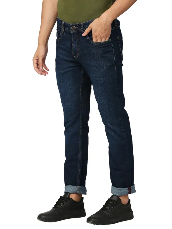 Being Human Clothing Men Slim Straight Fit Denim-Dark Tone