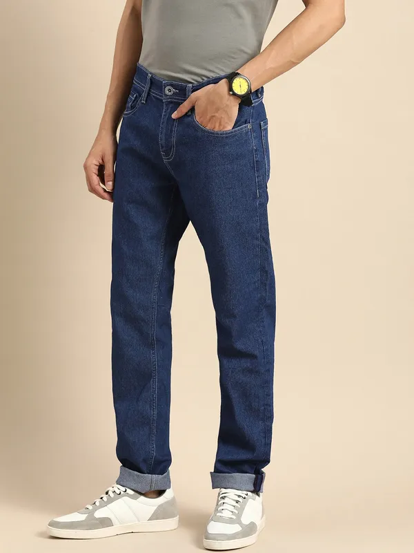Being Human Clothing Men Slim Fit Denim-Dark Tone