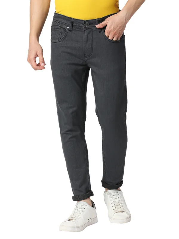 Being Human Men Cropped Fit Denim-Grey Tone