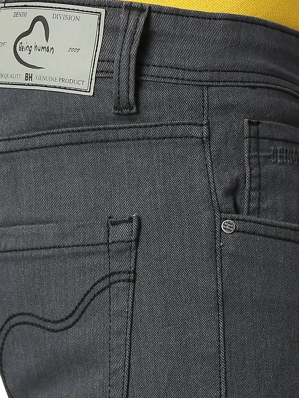 Being Human Men Cropped Fit Denim-Grey Tone
