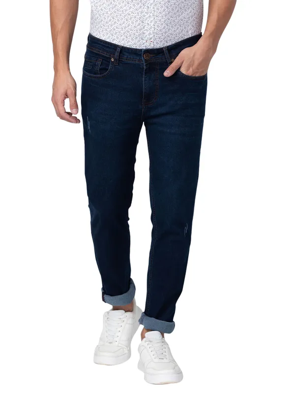 Being Human Men Slim Fit Denim-Dark Tone
