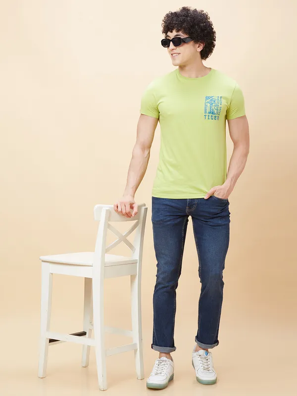Being Human Men Slim Straight Fit Denim-Dark Tone