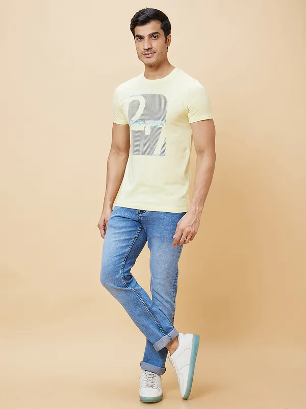 Being Human Men Slim Straight Fit Denim-Light Tone