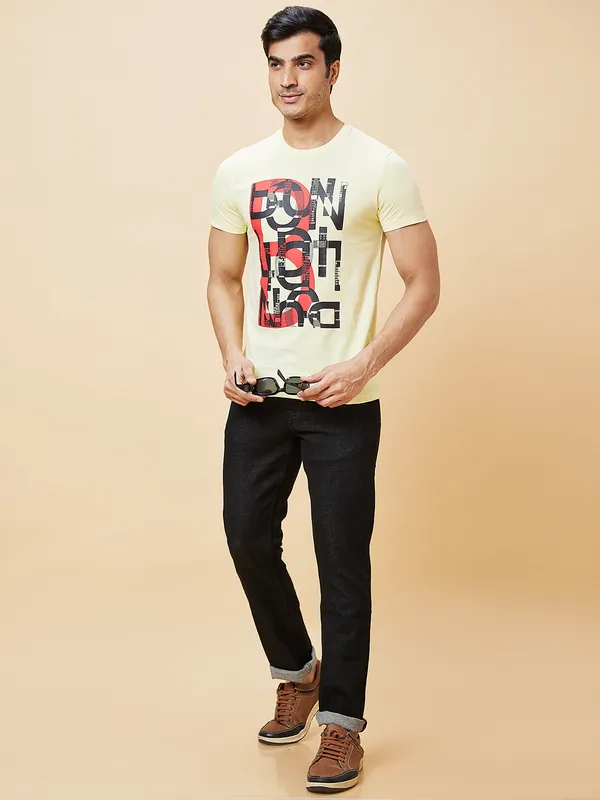Being Human Men Slim Straight Fit Denim-Black Tone